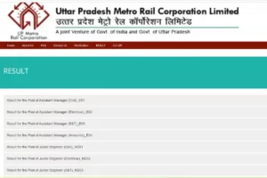 UP Metro Rail Result 2023 Uttar Pradesh Metro Rail Recruitment – Sarkari Result